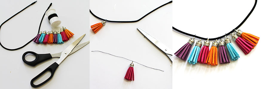 DIY Colorful Tassel Necklace 