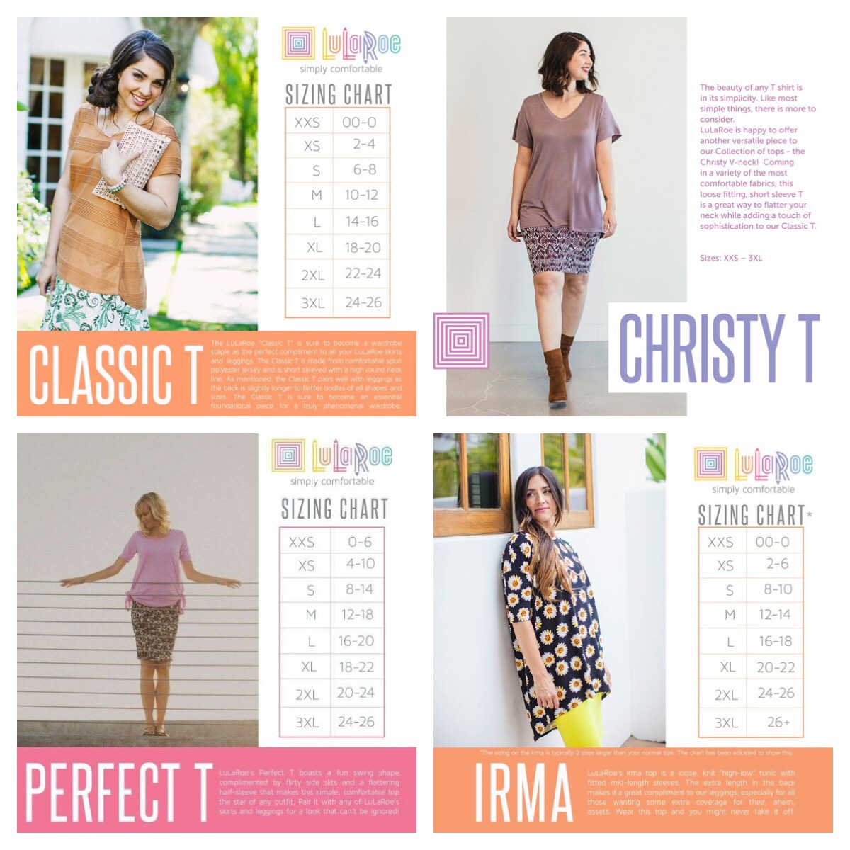 Christy T Description and Size Guide by LuLaRoe! These new LuLaRoe
