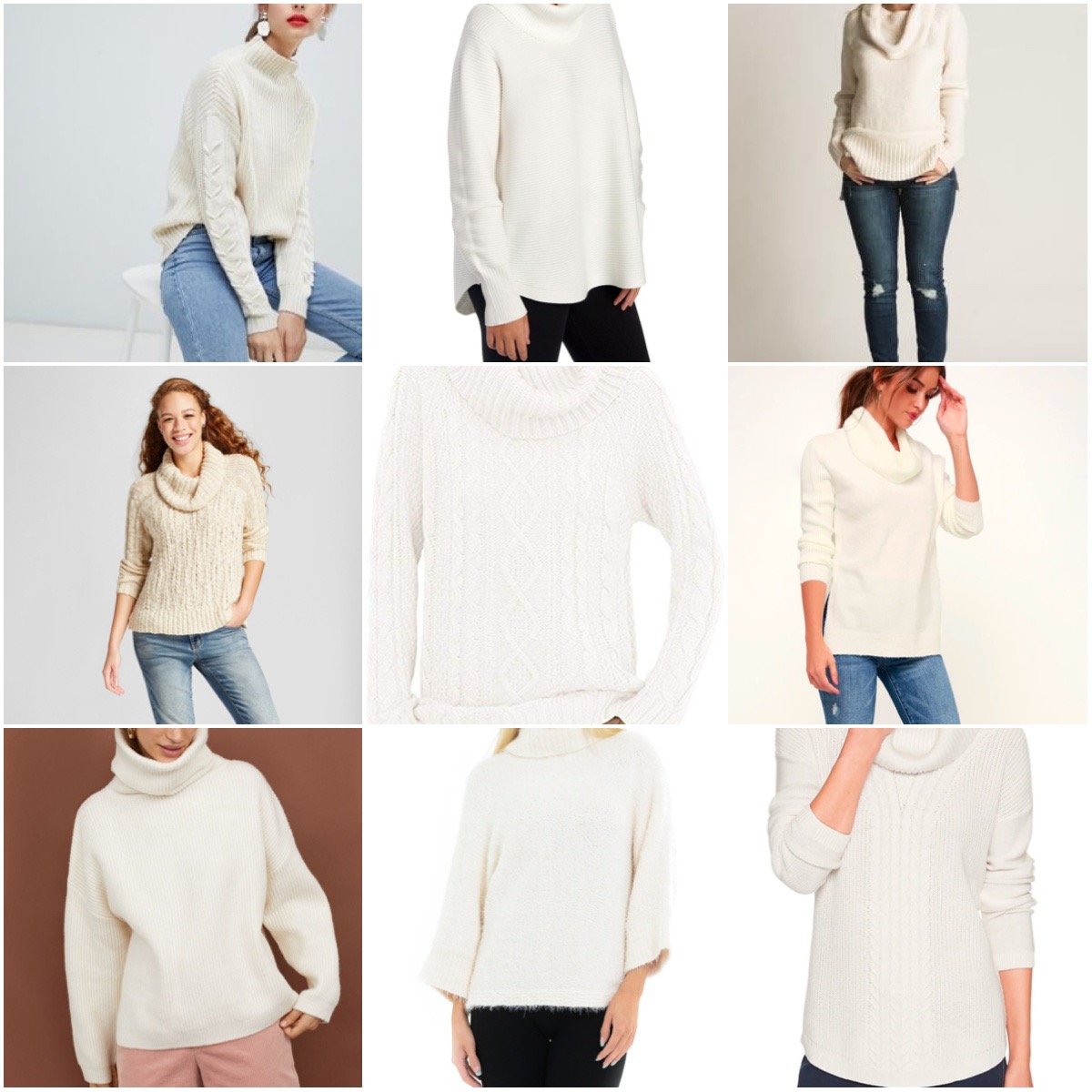 White Cowl Neck Sweaters That Are Actually Flattering